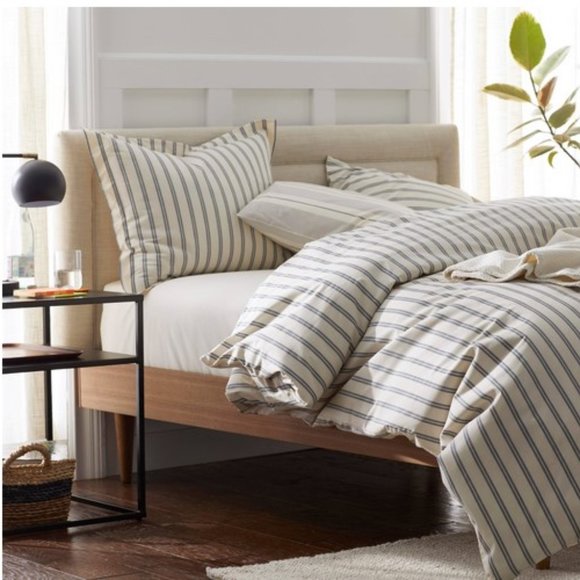 The Company Store Narrow Stripe Classic Cool Cotton Percale Pillow Sham-Euro - Picture 3 of 6